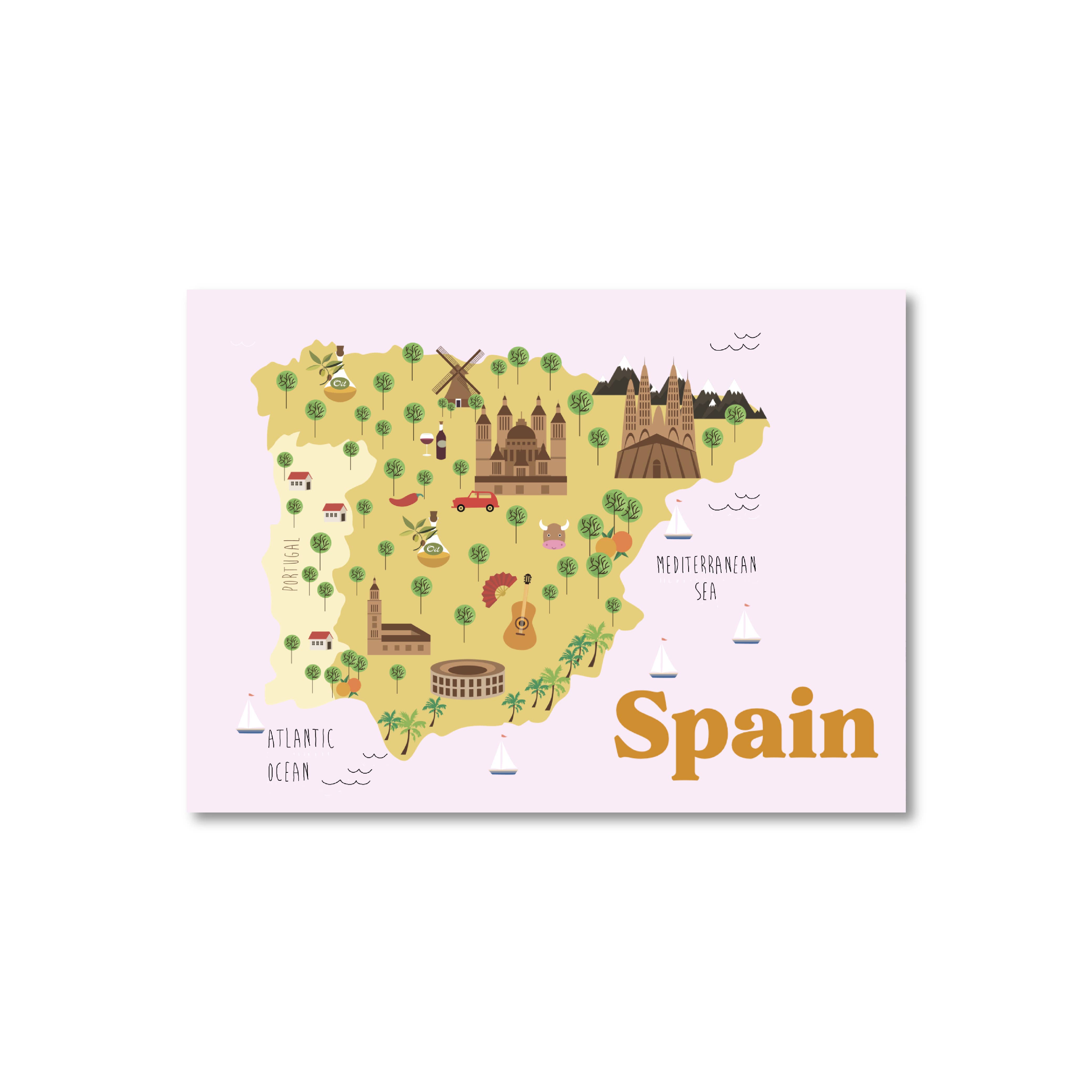 Only Happy Things Stationery - Wholesale Postcard - Kaart Spanje