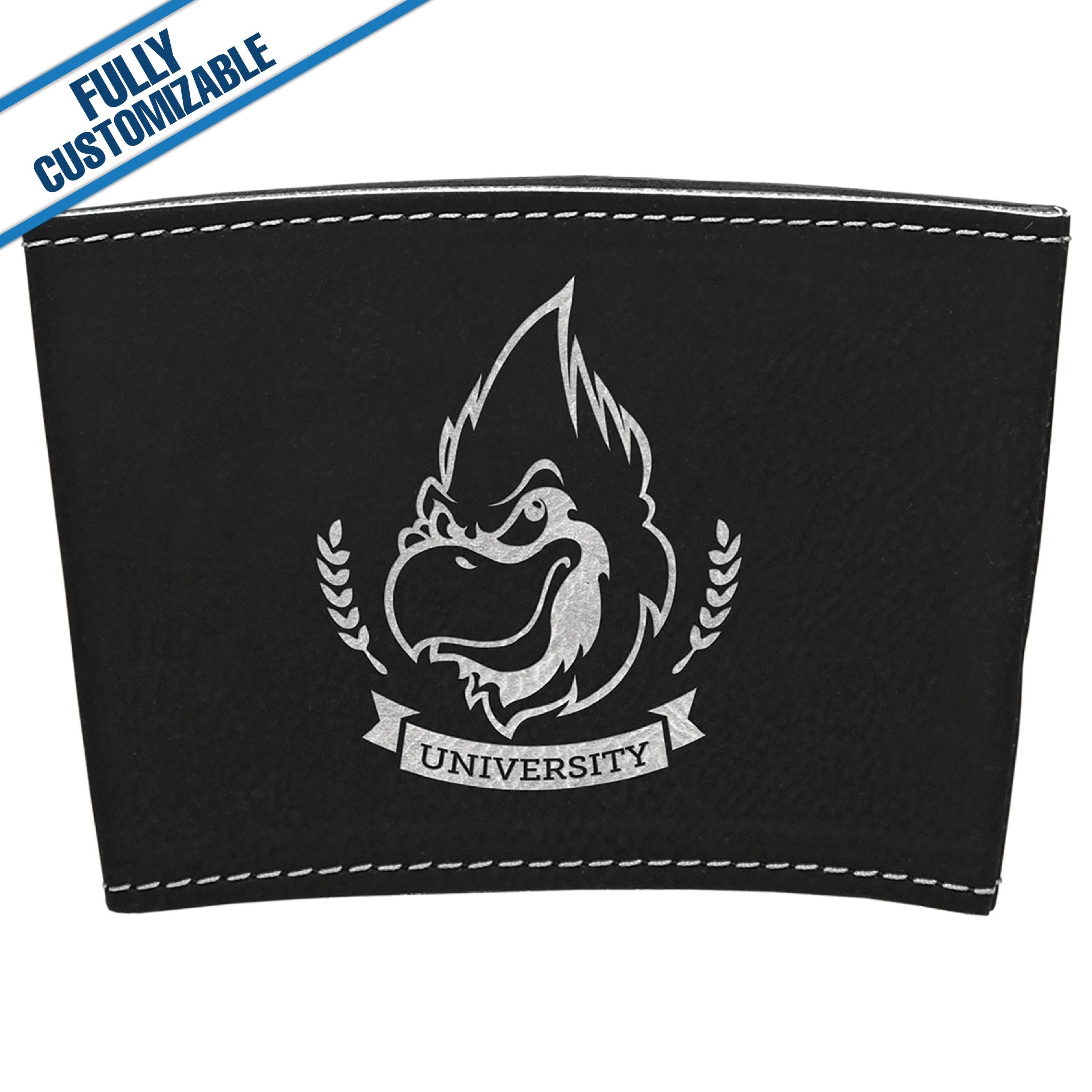 GiftWorksPlus - Wholesale Drink Huggers & Koozies - Engraved Leatherette Mug Sleeve - Fully Customizable4