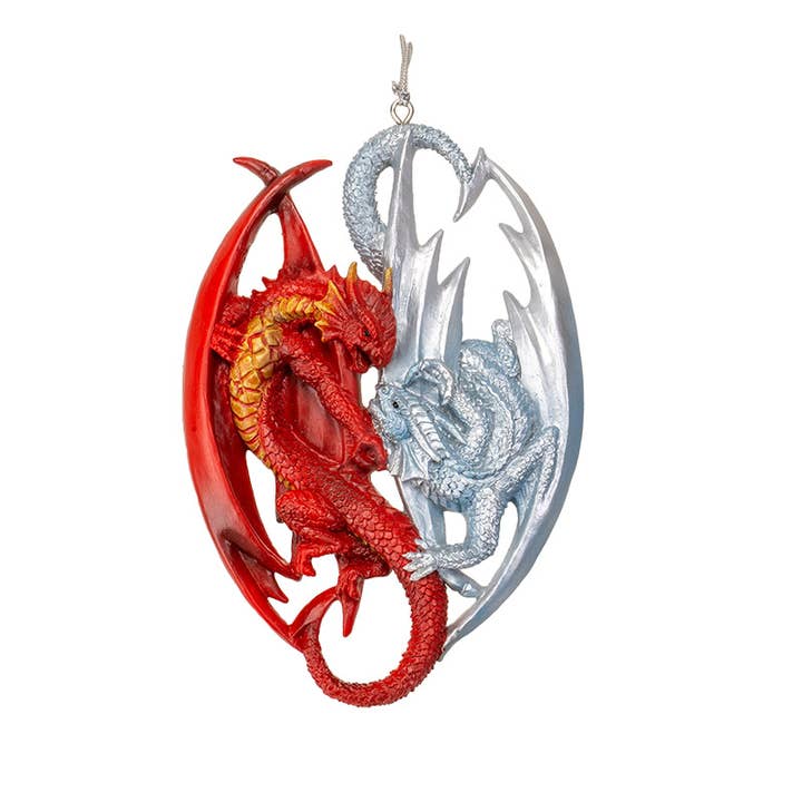 Anne Stokes Fire and Ice Dragon Ornament Christmas for wholesale by Pacific Trading