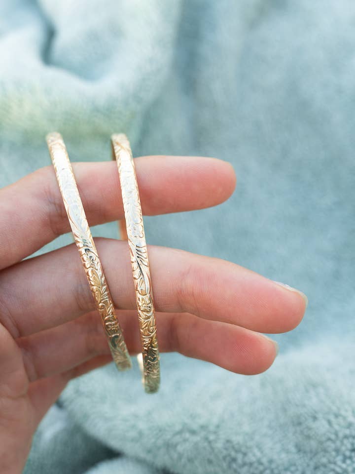 Floral Bangle for wholesale by Toasted Jewelry