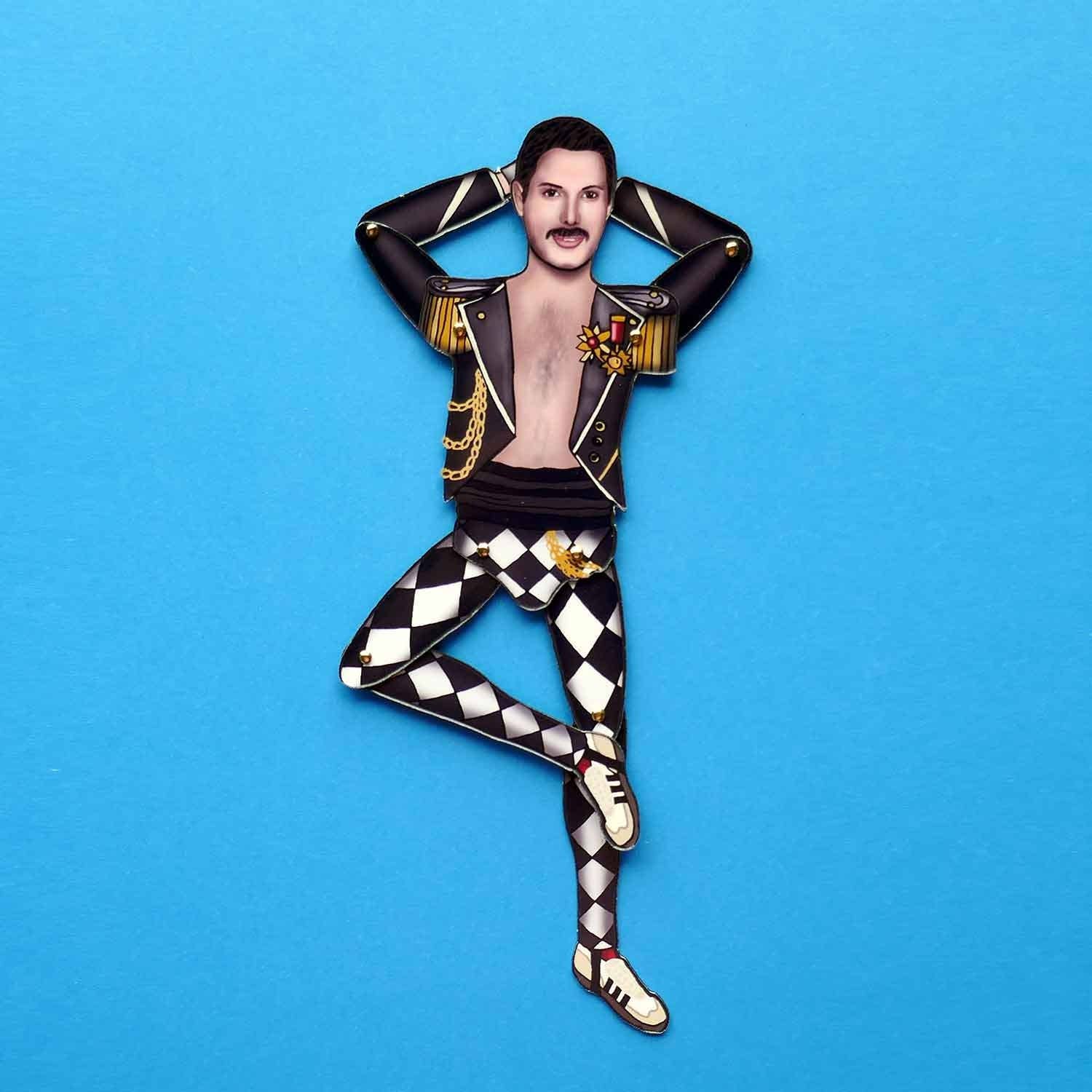 THE PAPER IDOLL - Vente Aimants - Aimant de réfrigérateur articulé ou ensemble Freddie Mercury (The Queen).2