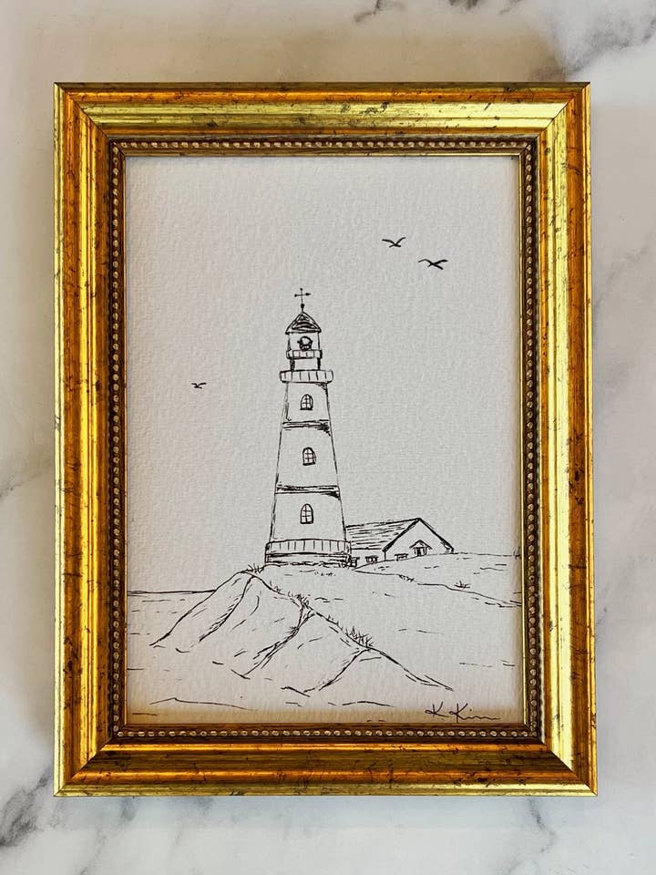LIGHTHOUSE IV - Impression artistique (non encadrée) pour la vente par Krista Kim Studio