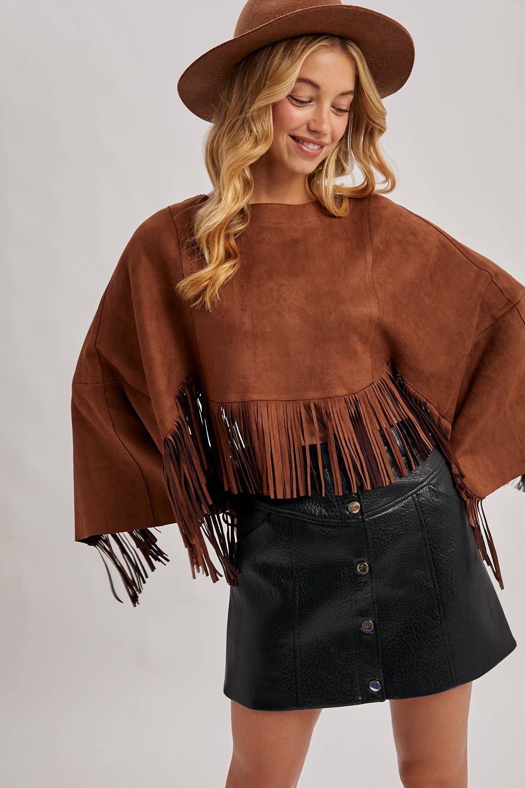 Bluivy - Wholesale Poncho - Women's - WESTERN BOHEMIAN SUEDE FRINGE CAPE14