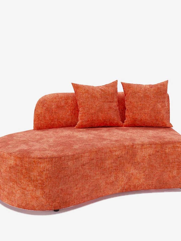 Module pour canapé – Chauffeuse d’angle en velours ocre Alba pour la vente par Potiron