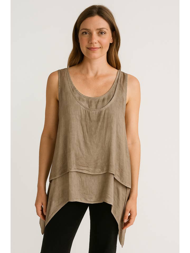 Lucy Sparks – wholesale Shirt – Women’s – COLD WASHED 2 PIECE SLEEVELESS TOP7