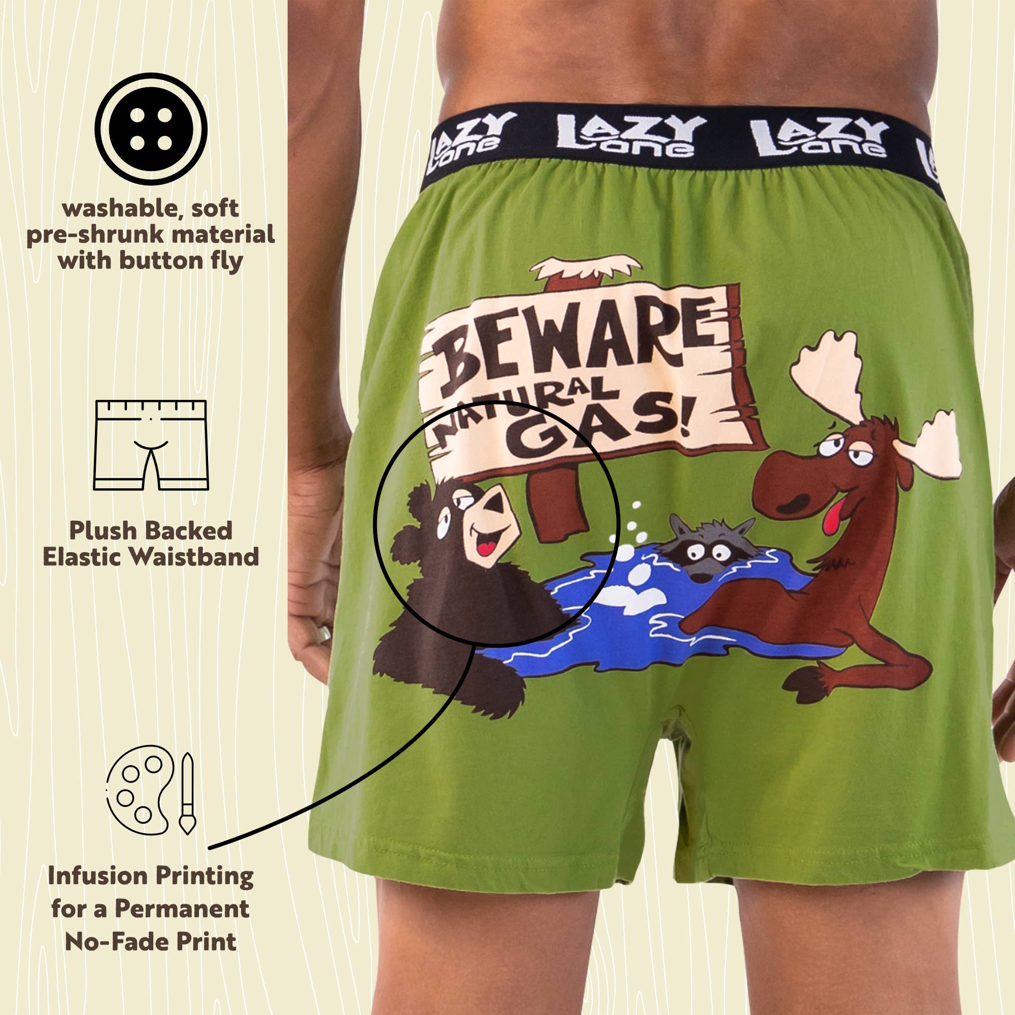 Lazy One - Wholesale Underwear - Men's - Beware Of Natural Gas Boxer4