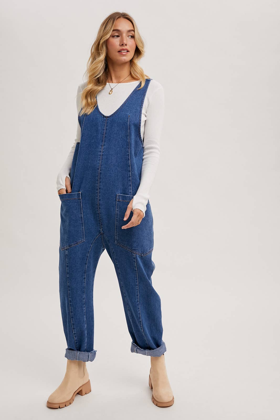 Bluivy - Wholesale Jumpsuit - Women's - DENIM JUMPSUIT IN A RELAXED FIT WITH HAREM LEGS1