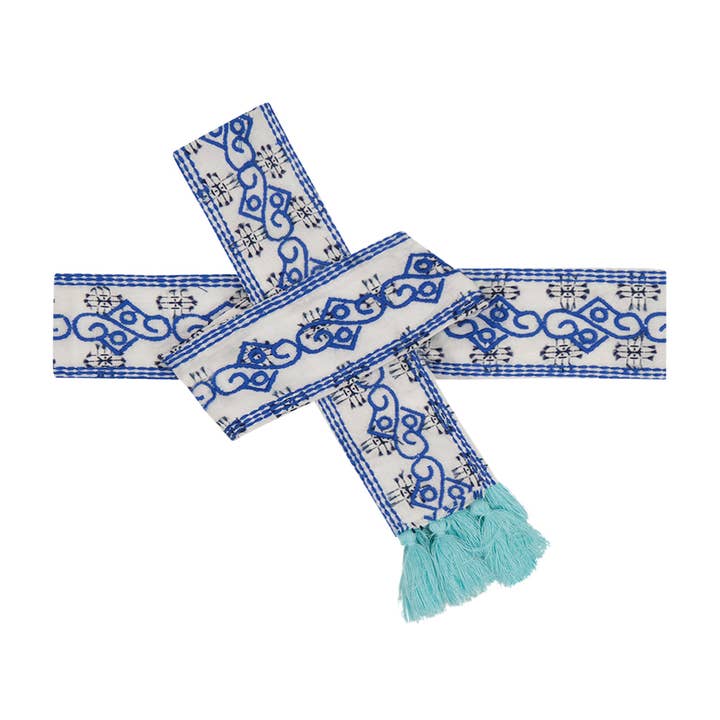 Cintura Ricamata Blu Navy Aqua Doby per la vendita all'ingrosso da parte di Mer St. Barth