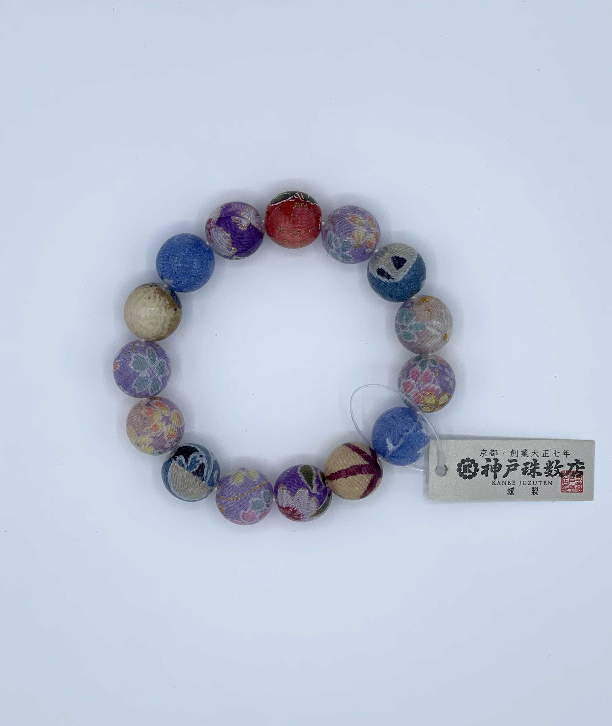 Japanklyn Lab - Wholesale Prayer Beads Bracelet - Chirimen Prayer Bead Bracelet - Japanese Kimono Textile1