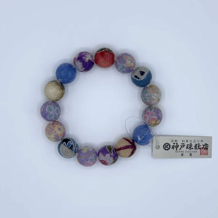 Japanklyn Lab - Wholesale Prayer Beads Bracelet - Chirimen Prayer Bead Bracelet - Japanese Kimono Textile1