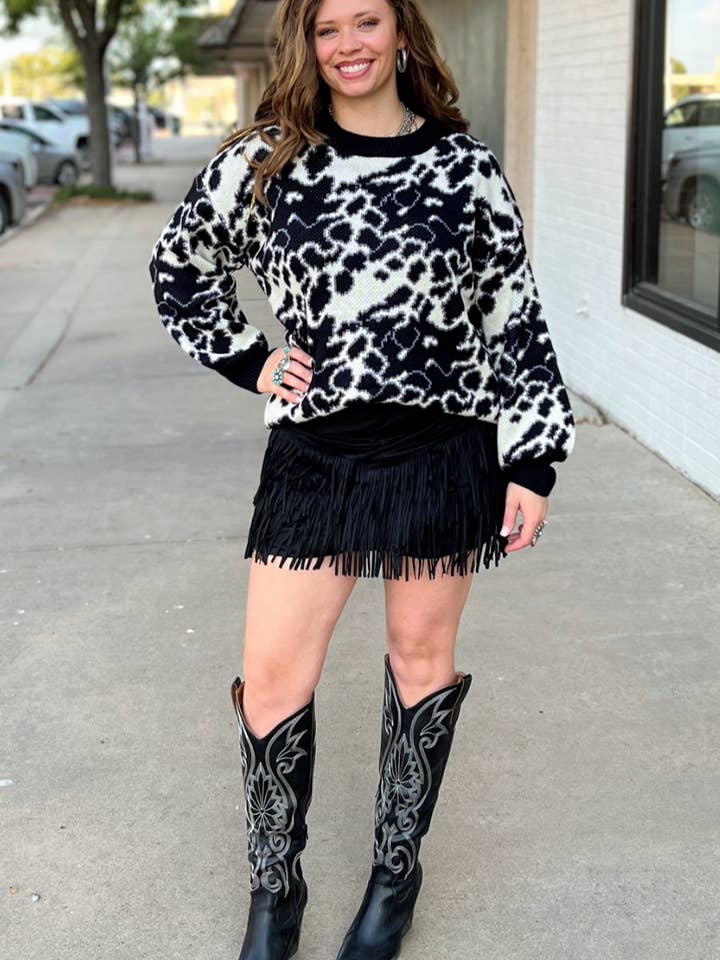 Sterling Kreek - Wholesale Rok - Dames - FORT WORTH ROK MET FRANJES ZWART1