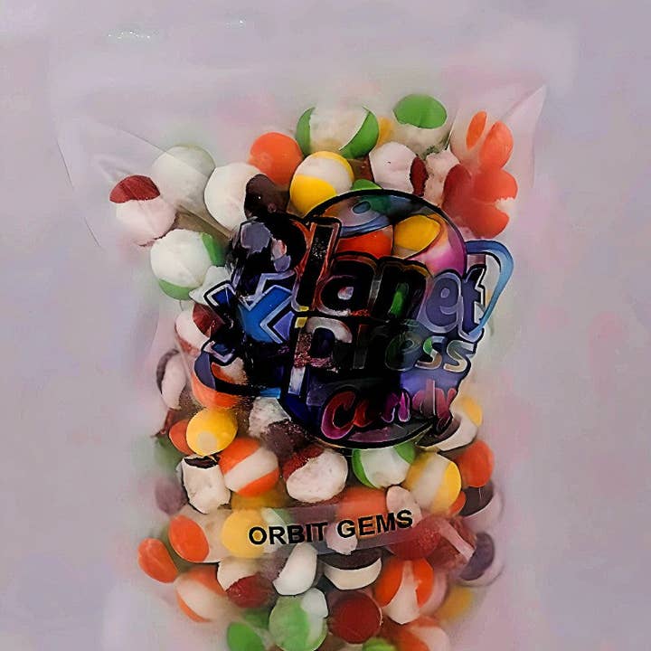 Alpha Wholesale - Vente Bonbons durs - Gems d'Orbite Lyophilisés Planet Xpress Croquants, Bonbons Colorés Thématiques de l'Espace Lyophilisés
