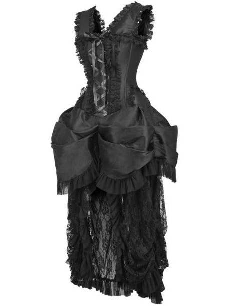 Daisy Corsets - Wholesale Costume - Women's - Top Drawer Steel Boned Black Lace Victorian Bustle Corset Dress1