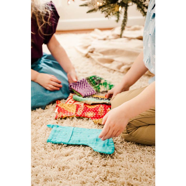 Asha Project - Wholesale Holiday Stocking - Mini Kantha Stocking