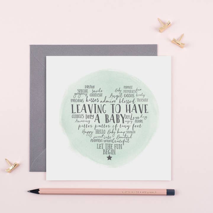 Carte Partir pour avoir un bébé - Heartfelt pour la vente par Little Paperie