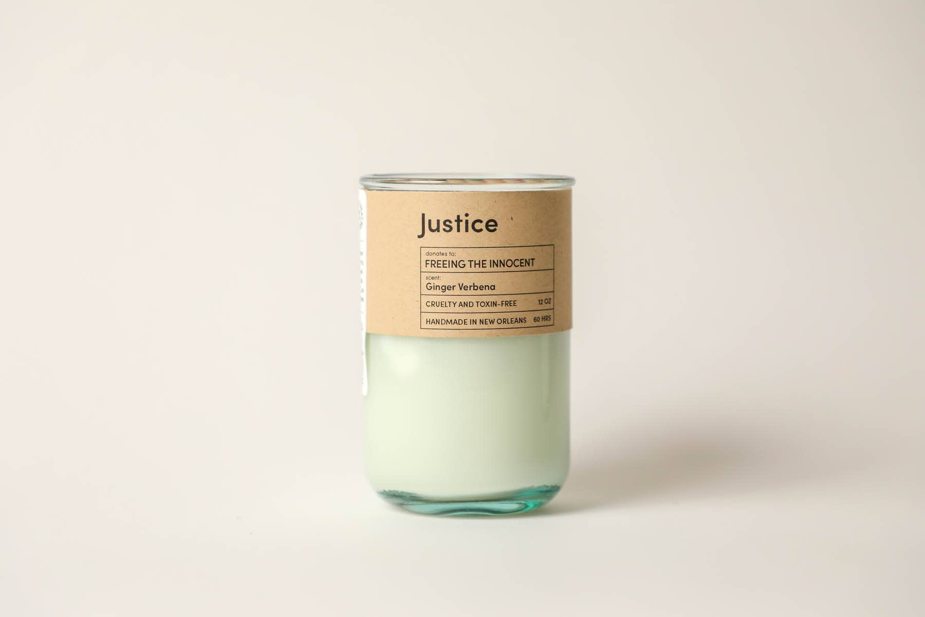 Goods That Matter - Wholesale Jar/Filled Candle - Justice Ginger Verbena Scent, gives to Freeing the Innocenct2