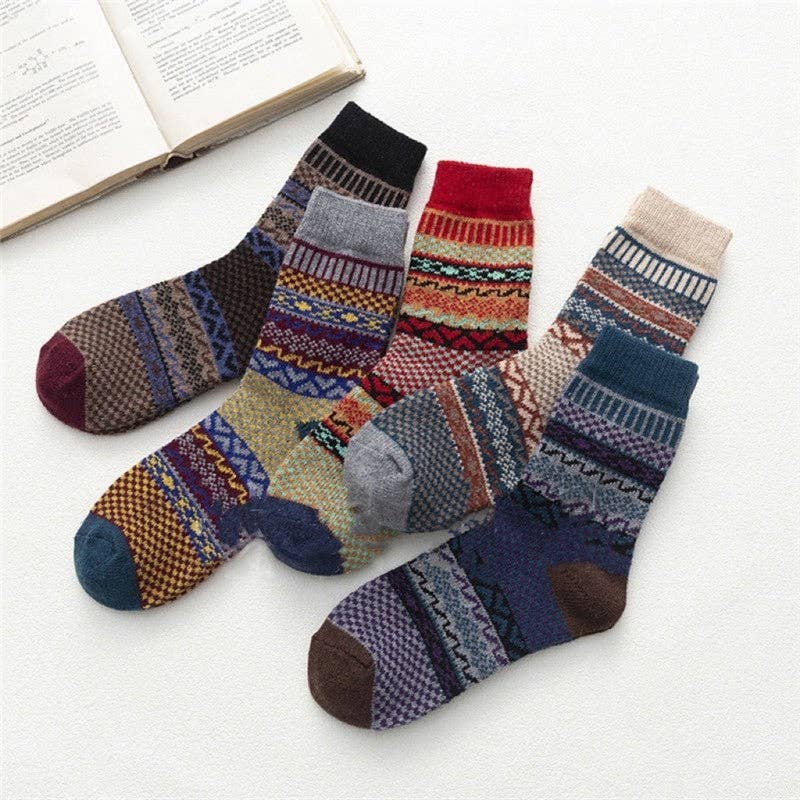 SAME AS THE PICTURE Casual Thick Breathable Absorb Sweat Sock(A Set Of Five Pairs) for wholesale on Faire1