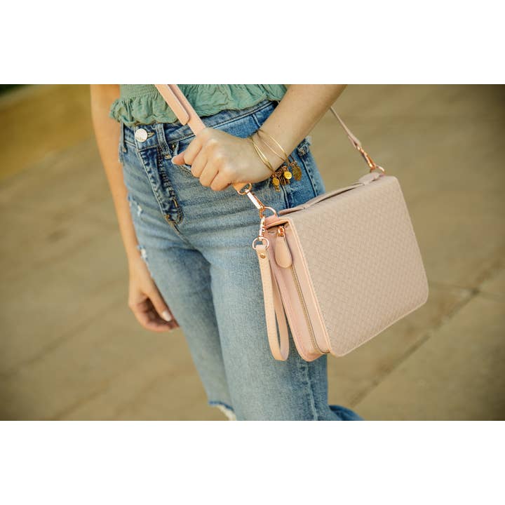 Ever, AJ - Wholesale Bible Cover - Bible Cover, Weave Bible Case, Crossbody BLUSH6