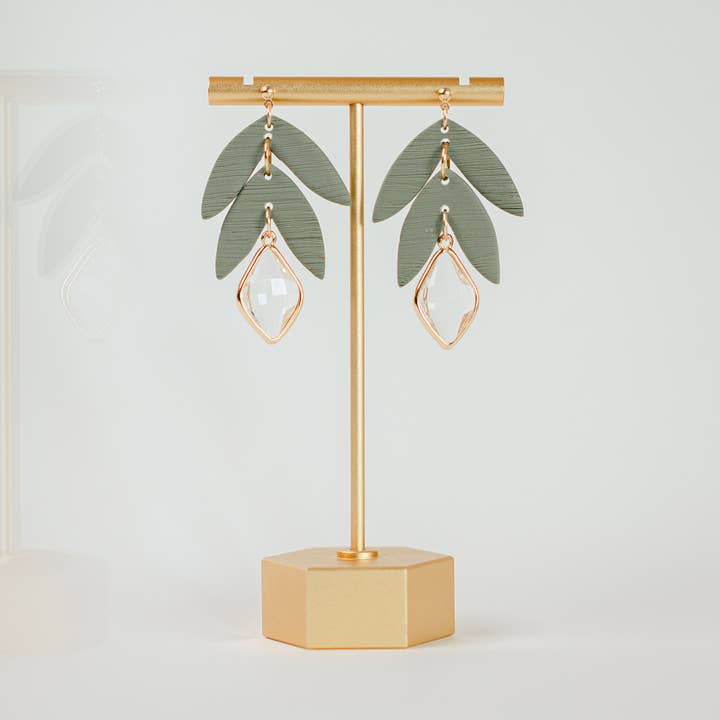 Avery | Boho Leaf Polymer Clay Earrings for wholesale by Morning Lola
