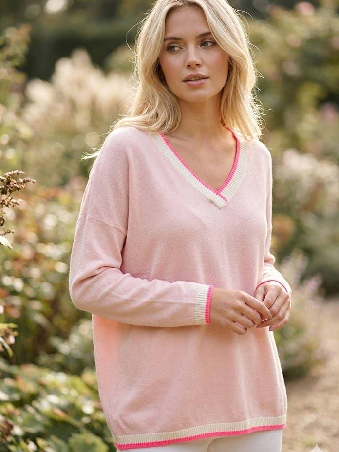 Afslappet Dame V-hals Trøje for engroshandel hos VICTORIA&ISAAC