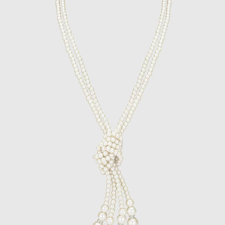 BABEYOND - Wholesale Beaded/Pearl Necklace - Remarkable Knotted Faux Pearl Necklace0