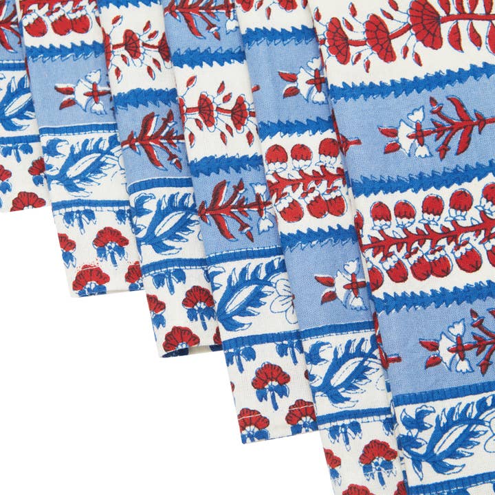 Couleur Nature - Wholesale Dinner & Cloth Napkin - Avignon Napkins Red & Blue Set of 64