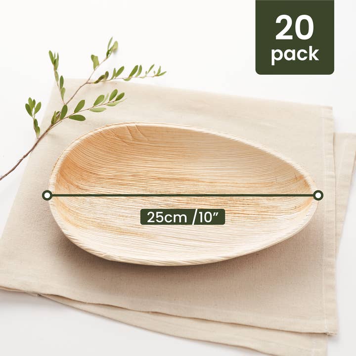 Häago - Wholesale Disposable Plate - 20 Recyclable Palm Leaf Plates1
