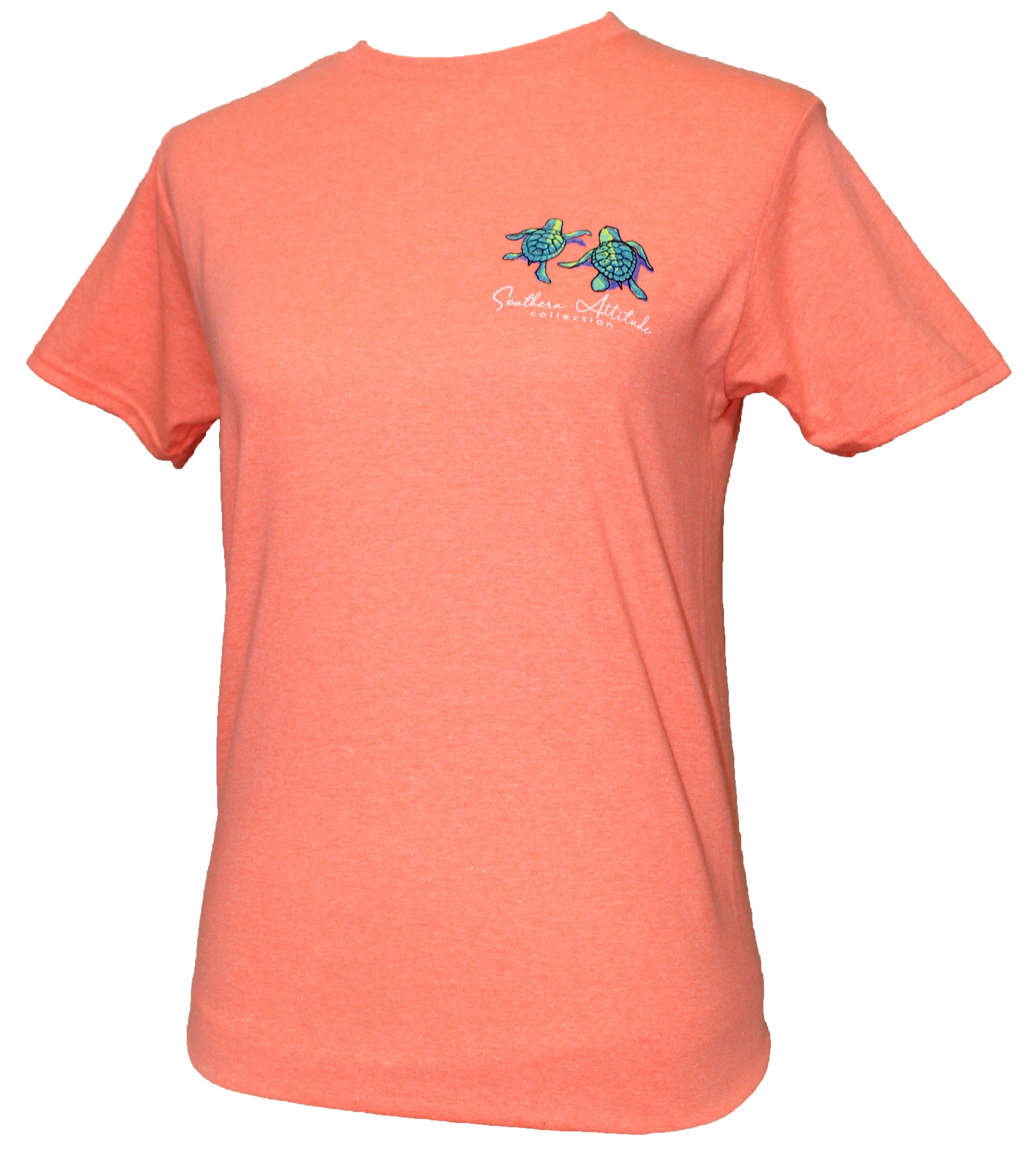 Southern Attitude - Wholesale Screen Printed T-Shirt - Unisex - S-297 Salty Since Birth - Coral1