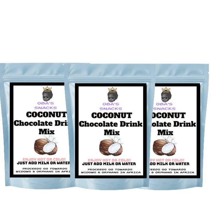 Premium Chocolate Drink Mix- Coconut Sugar- 3 Pack-VEGAN for wholesale by Oba's Snacks