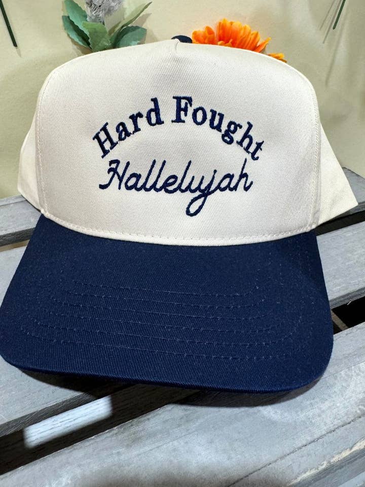 Hard Fought Hallelujah Embroidered Five Panel Twill Cap for wholesale by Wholesale Accessory Market