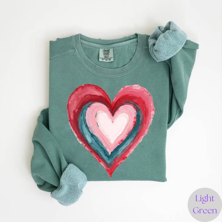 Komfortfarben Süßes Herz Sweatshirt, Herz Sweatshirt für den Großhandel von Gemishi