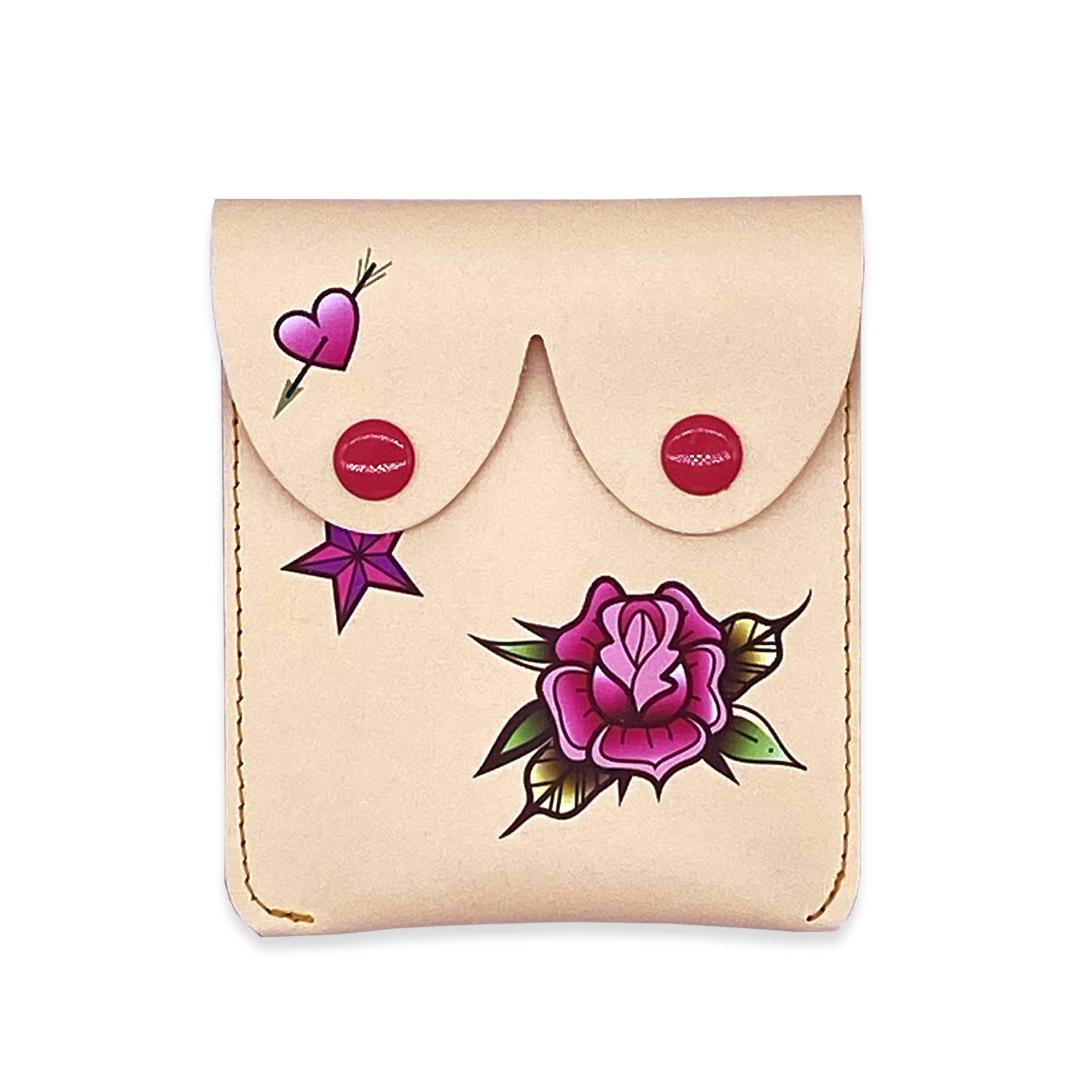 'Alkemest - Venta al por mayor Monedero - Mujer - Bolsas de cuero tatuadas para pechos: Divertidos monederos feministas