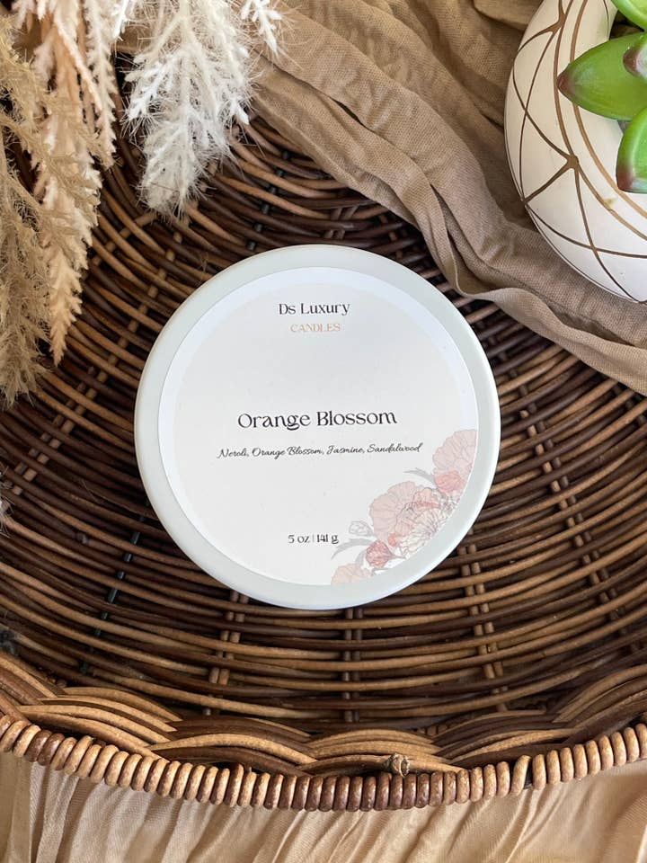 Velas de Lata de Viagem de Flor de Laranjeira, por atacado de DS Luxury Candles