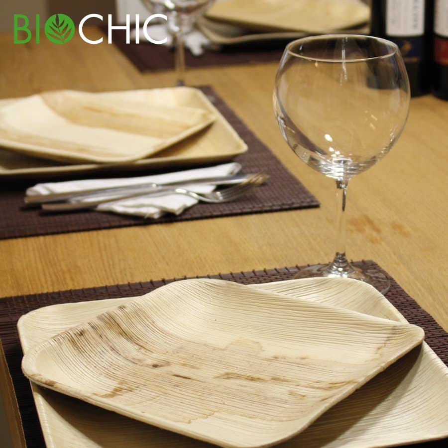 GNB S.r.l. (BioChic) - Wholesale Disposable Plate - Compostable disposable palm leaf plate 18x18cm2