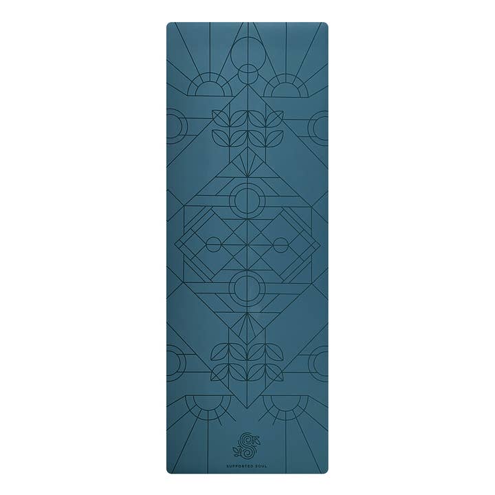 Supported Soul - Wholesale Yoga Mat - Pro Grip Luxe- Deco Alignment (Deep Indigo)