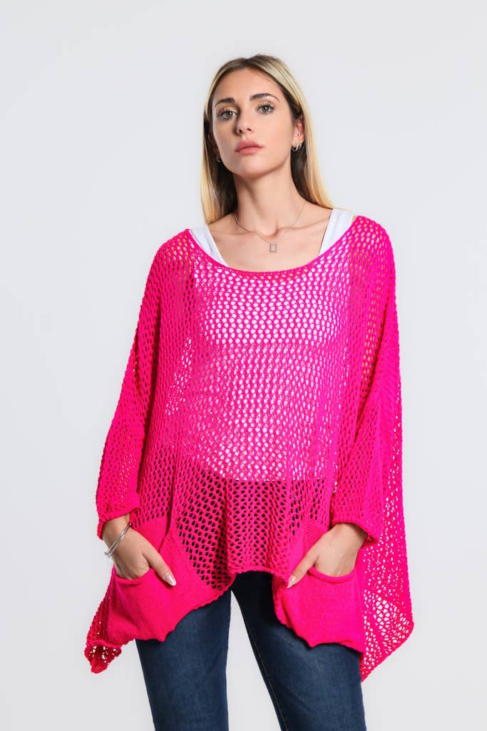 TINA Stephens Italy/Tees By Tina - Wholesale Knit Top - Women's - Lennox Open Knit Topper (BLS133)14