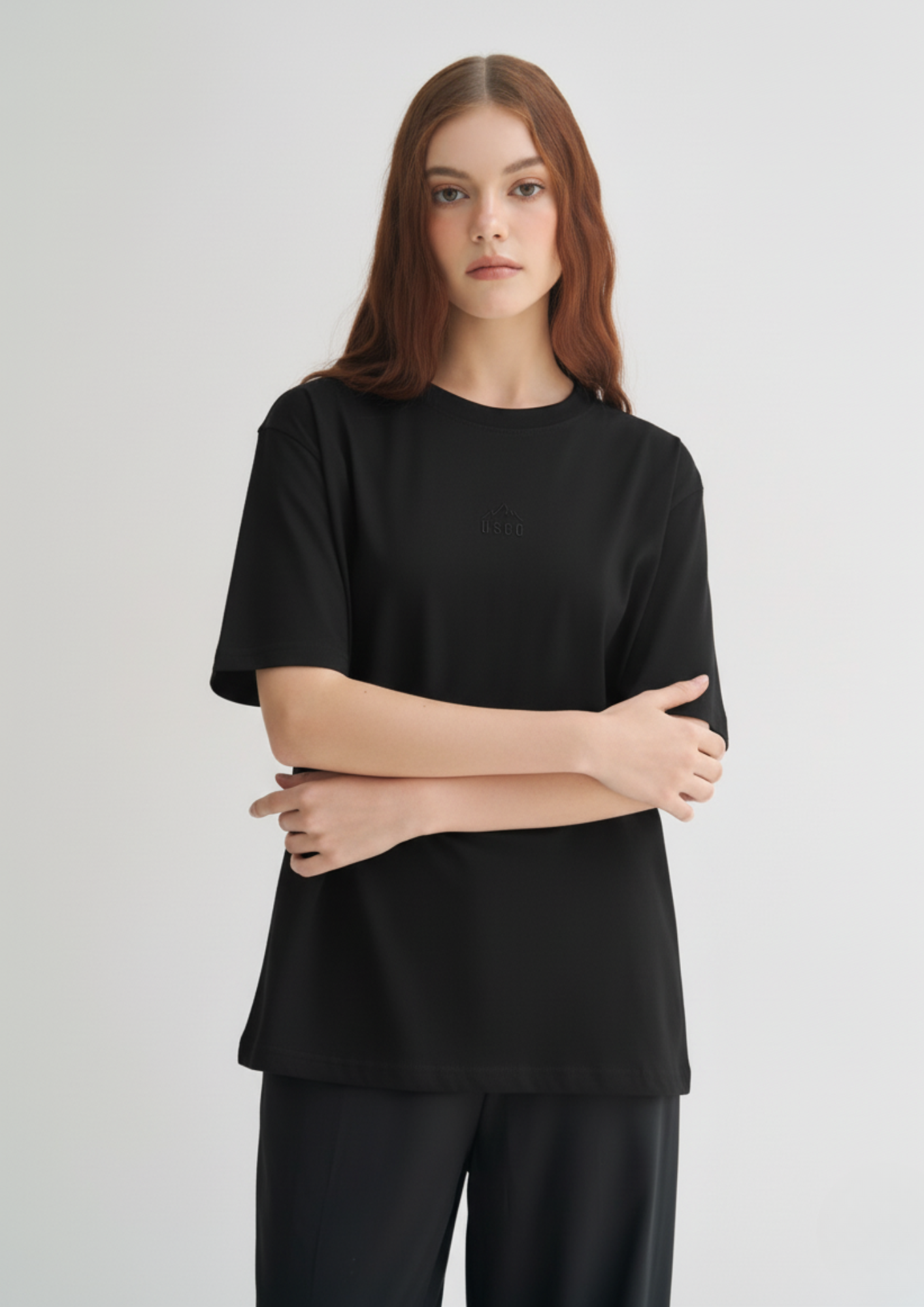 USCO - Vente T-shirt – femme - T-shirt basique en noir0