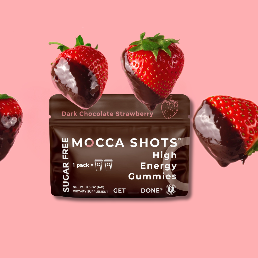 Seattle Gummy Company - Vente Supplément oral/vitamine - Bonbons gélifiés Mocca Shots Energy SANS SUCRE | Paquet de 12, fraises6