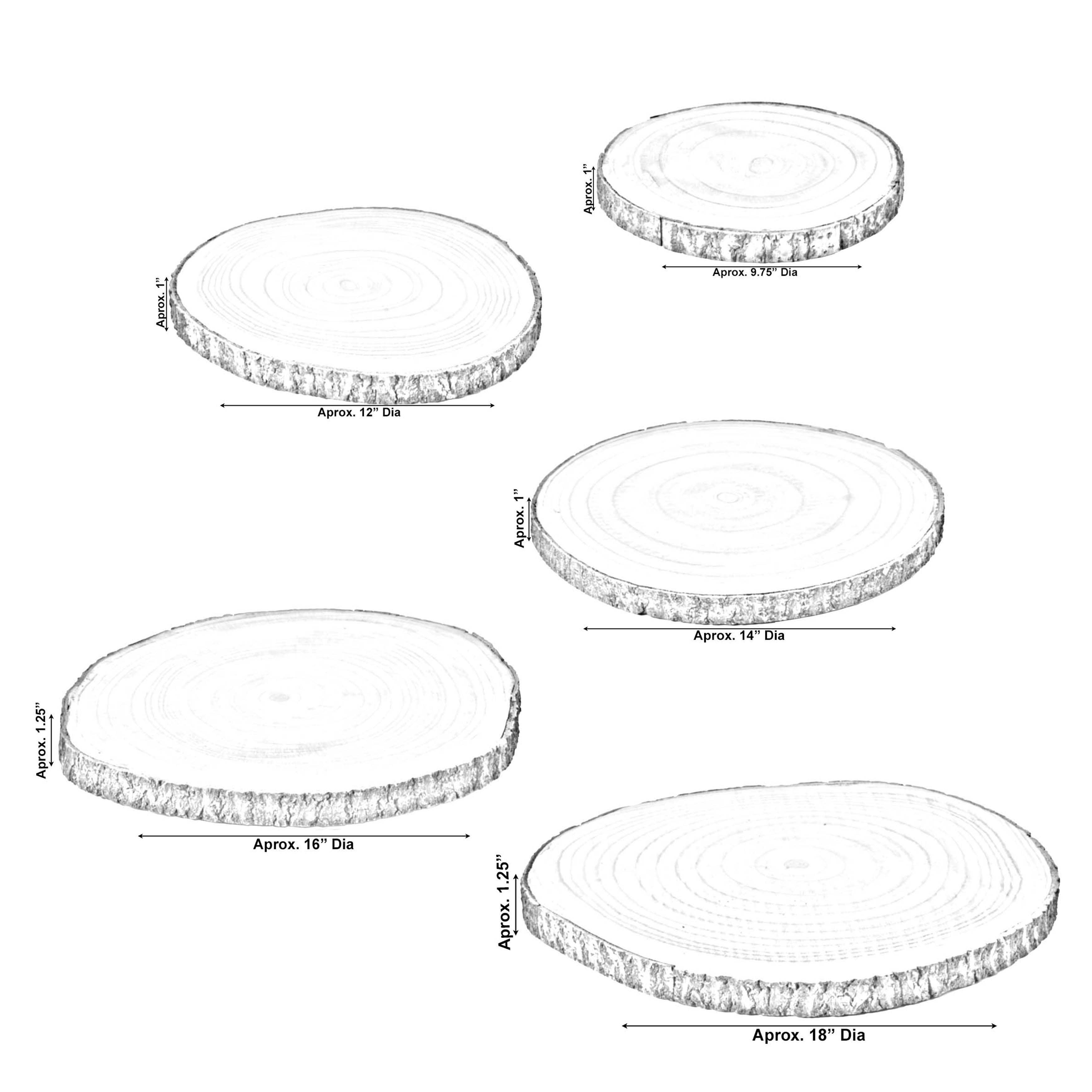 Quickway Imports - Wholesale Decorative Tray - Natural Wood Slabs Rustic Ornament Slice Tray Table Charger29