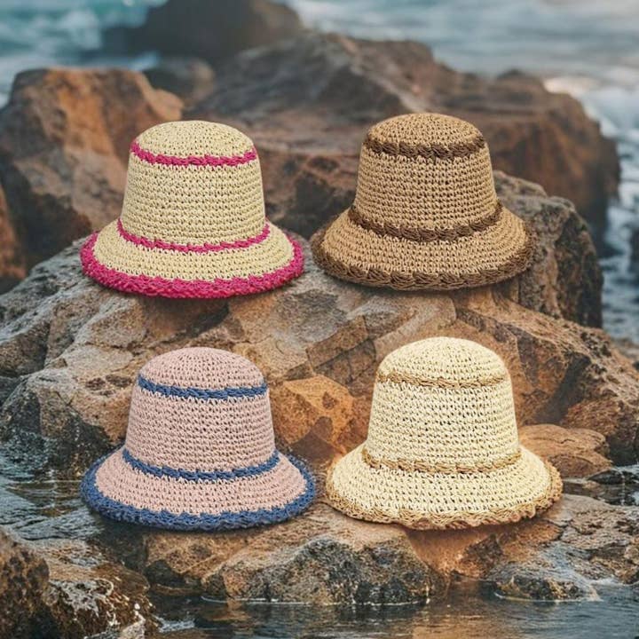 Hatzzi - Wholesale Straw Hat - Women's - Scalloped Edge Summer Straw Bucket Hat 6