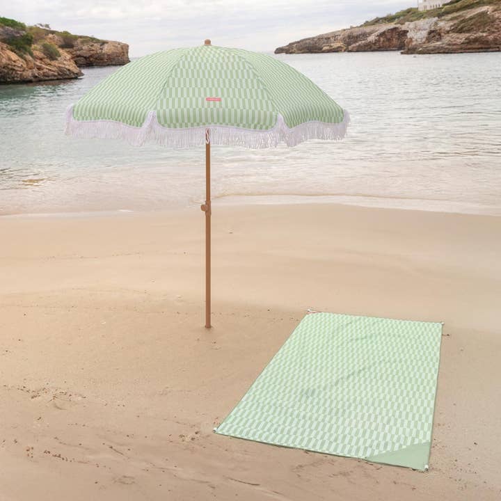 Flamingueo - Wholesale Beach Umbrellas - Green-striped umbrella11