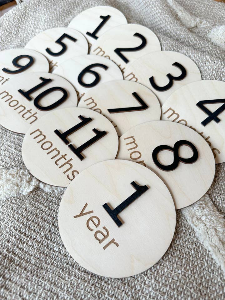 Baby Monthly Milestone Disc Set for Photos for wholesale by knocks on wood