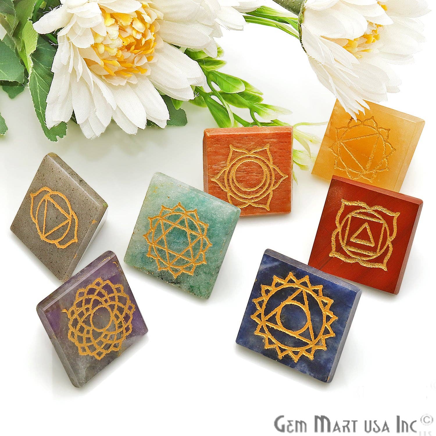 GemMartUSA - Venta al por mayor Piedras/cristales espirituales - Lote de 7 chakras, pirámide curativa, piedras de meditación espiritual2