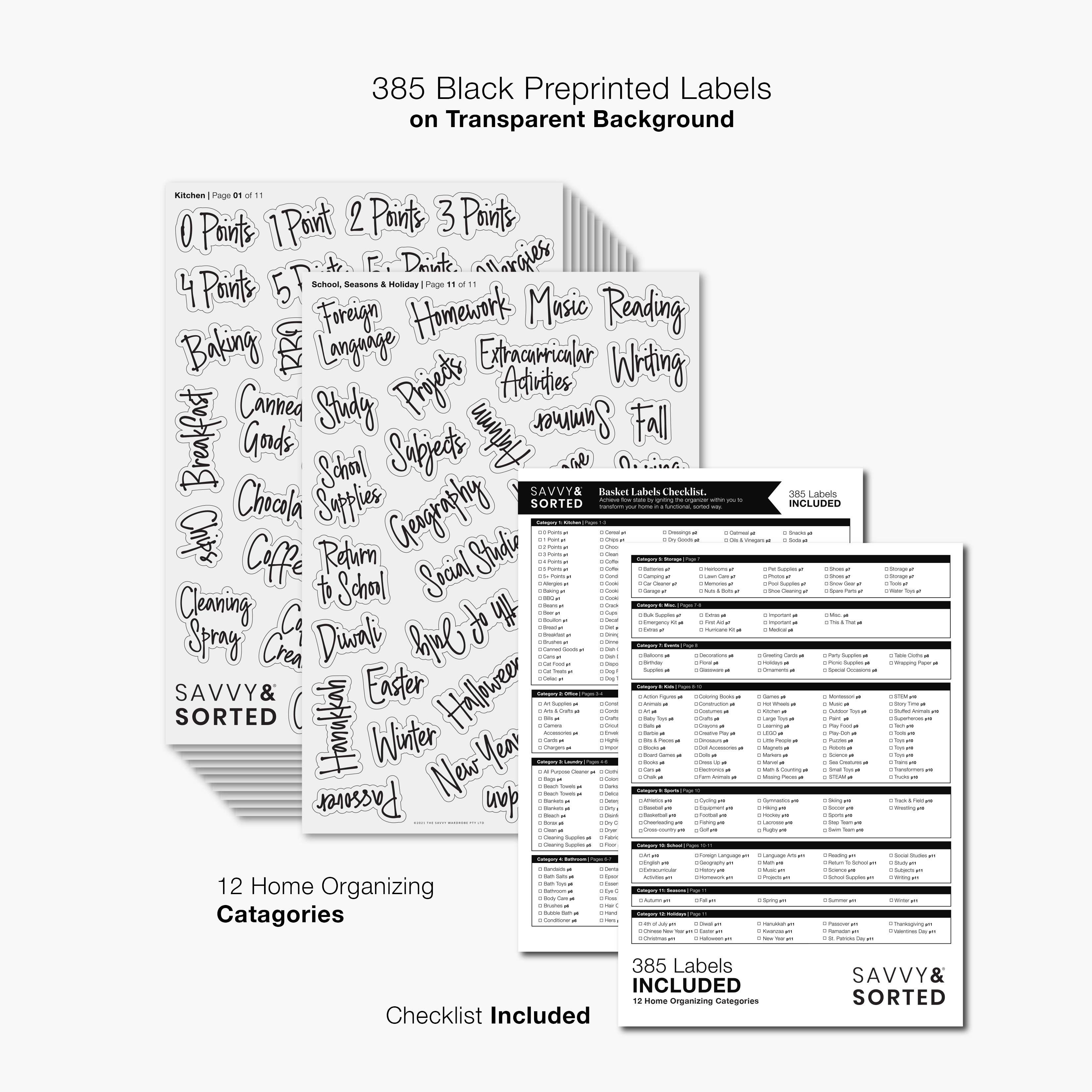 Savvy & Sorted - Wholesale Food/beverage label - Black Script Pantry & Home Labels7