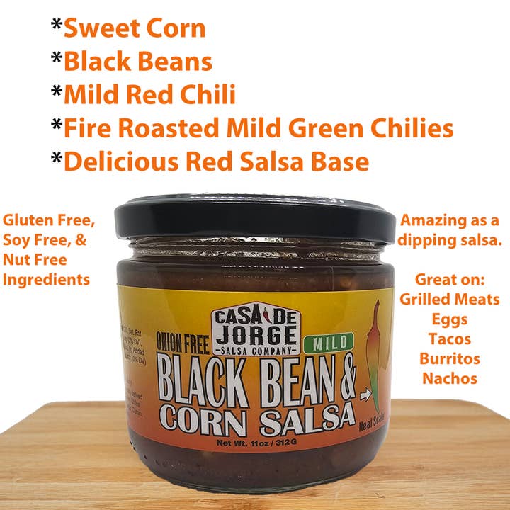 Casa De Jorge Salsa - Wholesale Salsa - Black Bean & Corn Salsa - Mild1