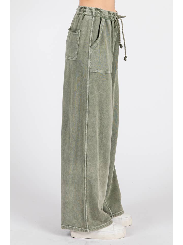 mittoshop - Wholesale Pants - Women's - MINERAL WASH FRENCH TERRY WIDE LEG PANTS18
