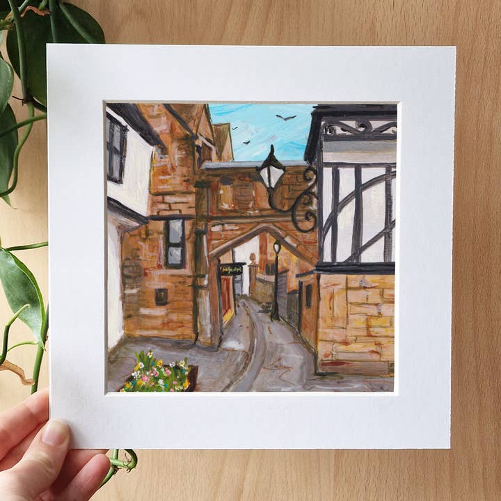 Church Lane, Sherborne Impresión Artística Montada para venta al por mayor de Emily Laura Designs