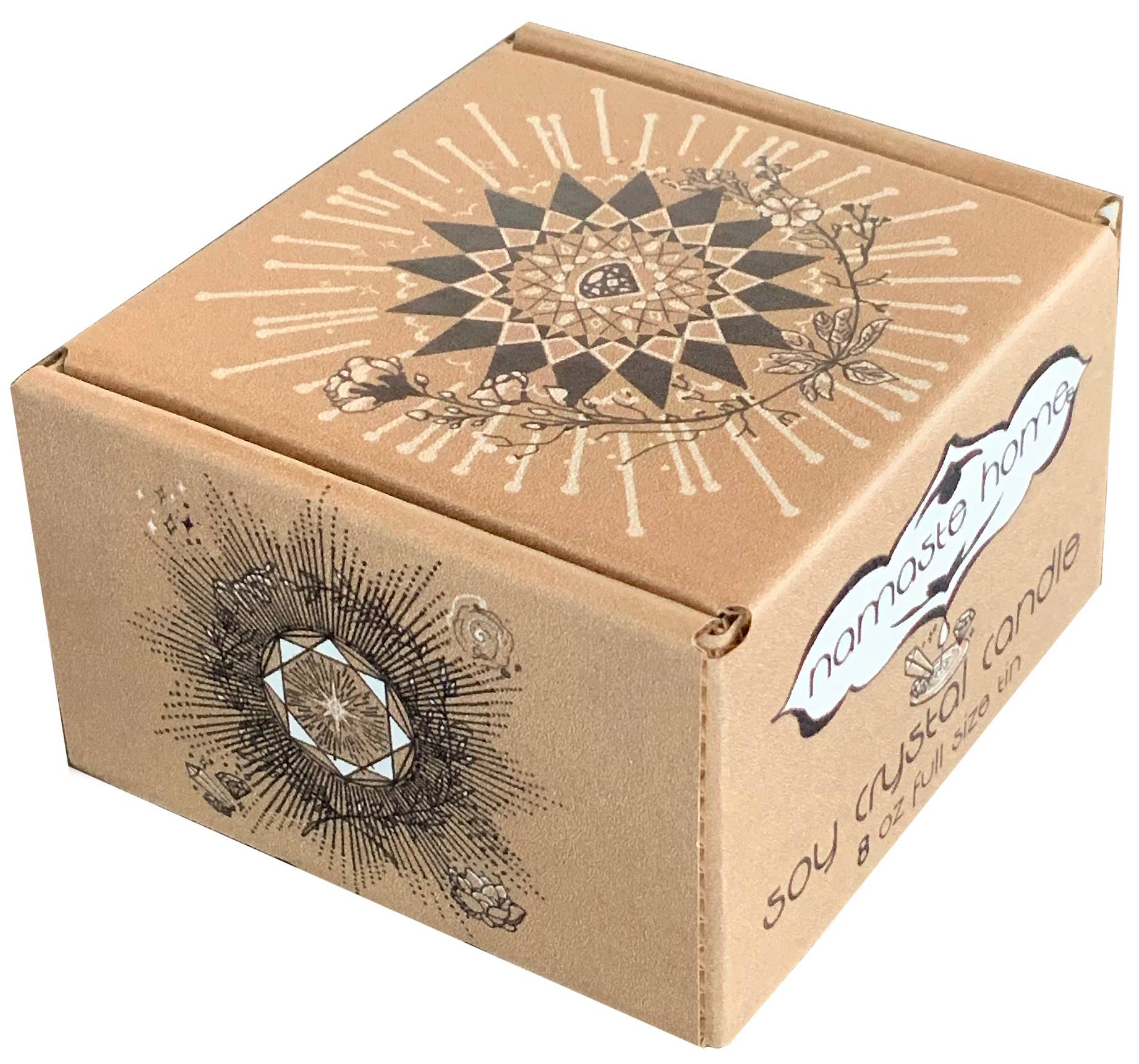 Namaste Home – Engroshandel Rejsestearinlys – Libra krystallys, stjernetegnslys med ædelsten og urter5