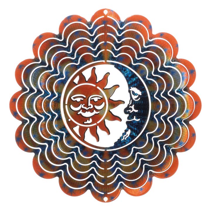 Next Innovations - Wholesale Wind Spinner - Kaleidoscope Sun Moon Blue Copper Wind Spinner