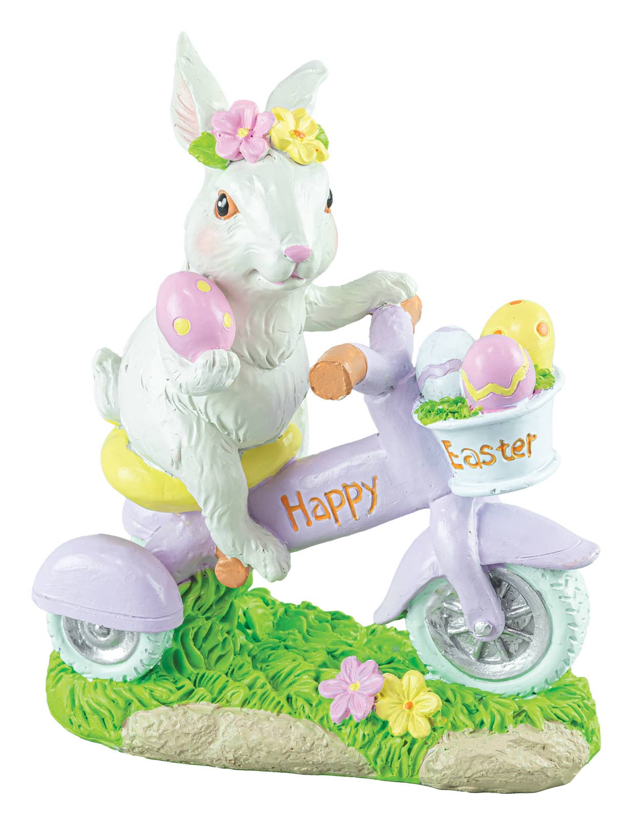 Hanna's Handiworks - Wholesale Decorative Figurine - Happy Easter Bunny on Trike Tabletop0